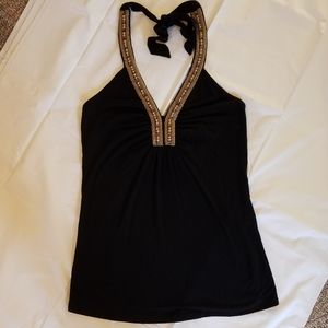 Strand beaded halter top